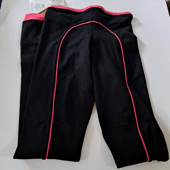 Mondor figure skating skate pants 12-14 child black and pink stripes New NWT - Picture 5 of 6